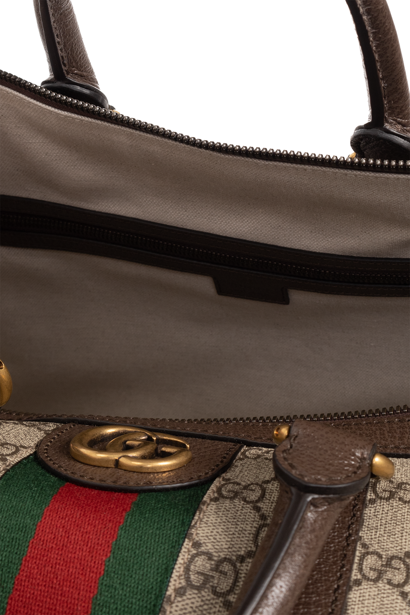 バッグ GUCCI フック クロージャー付き スモール トートバッグ ・ブラック レザー